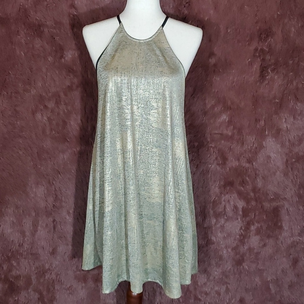 Lila Clothing Co. Gold Shimmer Tank Dress NWT